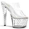 Pleaser - STARDUST702 Mules à talons - Chaussures de pole dance - Transparent/Couleur argent Product image